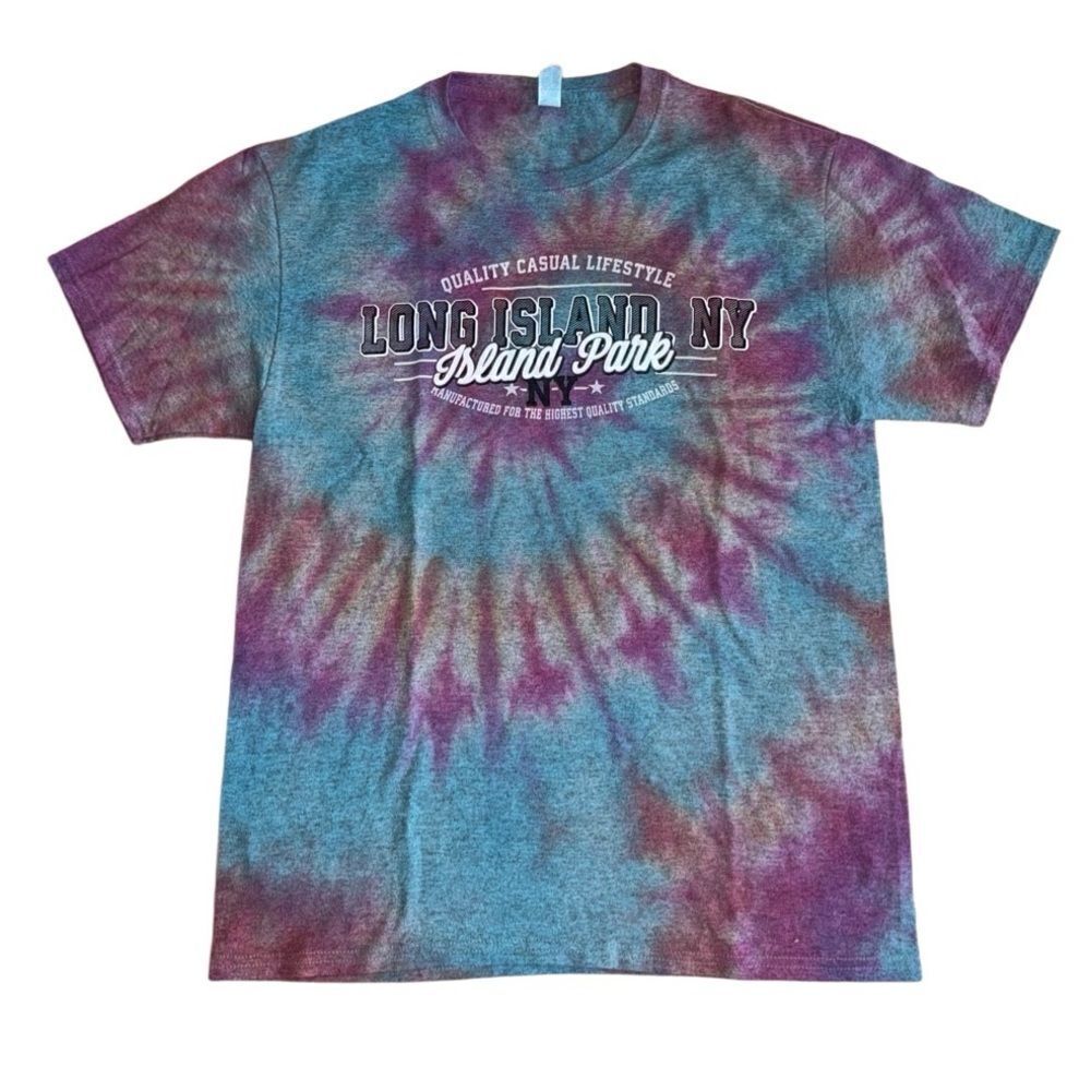 Long Island, NY Grey Tie Dye T Shirt - Size Medium